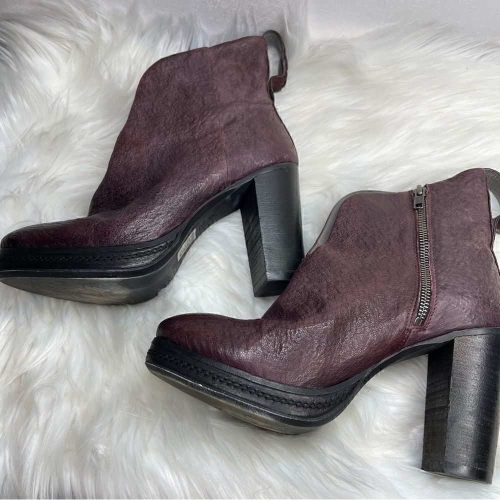 Free People Pebbled Leather Bolo Bandit Boot in Wine 40 - Picture 4 of 11